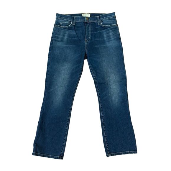 Current Elliott The Kick Jean Bootcut Cropped Jeans Mid Rise Medium Wash Size 30 - Picture 1 of 6